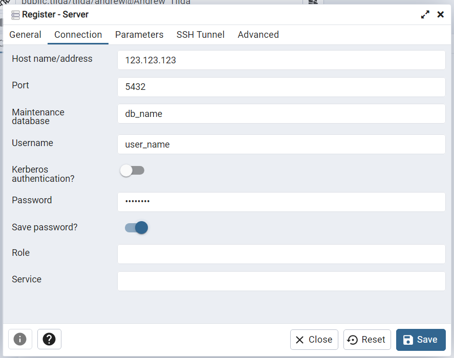 PostgreSQL на сервер